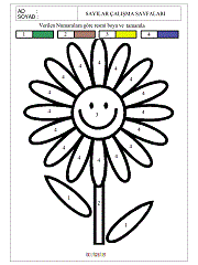 okul öncesi verilen sayıya göre boyama çalışma sayfaları